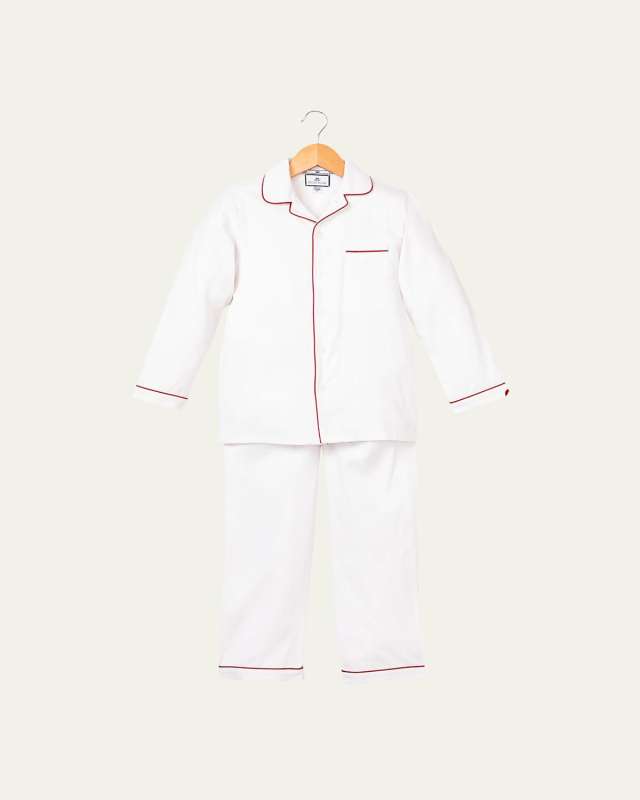 Solid Pajama Set w/ Contrast Piping, Size 6M-14